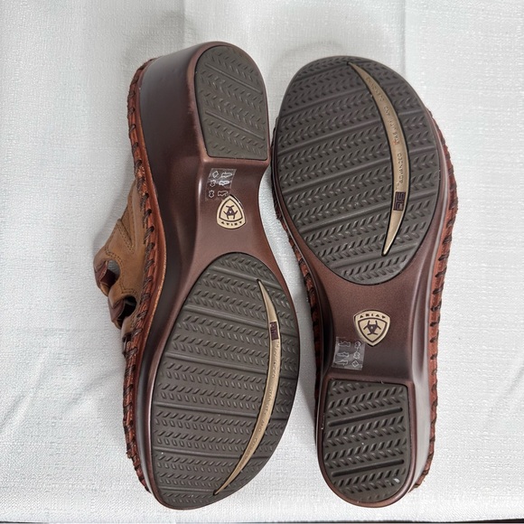 Artiat whipstitch sandal leather western boho wedge neutral western summer fall - Picture 6 of 8